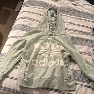 Light green adidas hoodie, size M